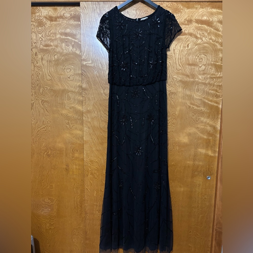 Mother of Bride black elegant sequined dress.